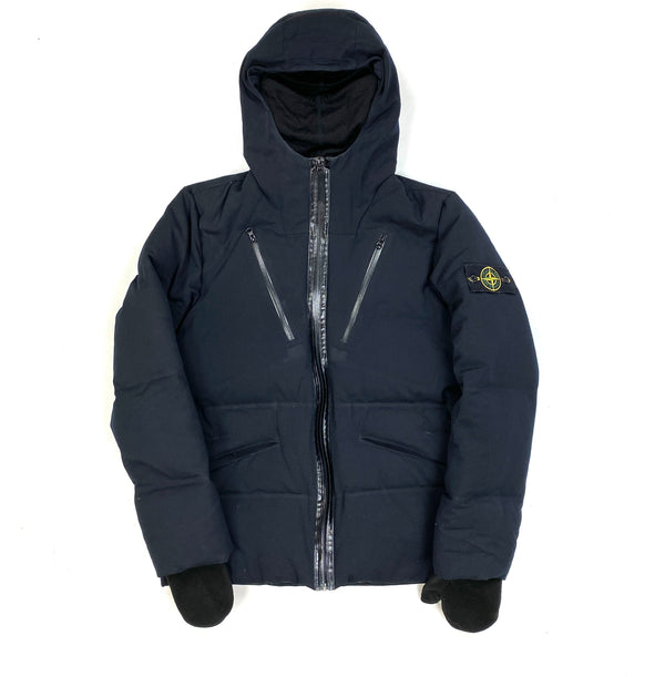 Stone Island Dark Navy Wool Repellent Balaclava Jacket