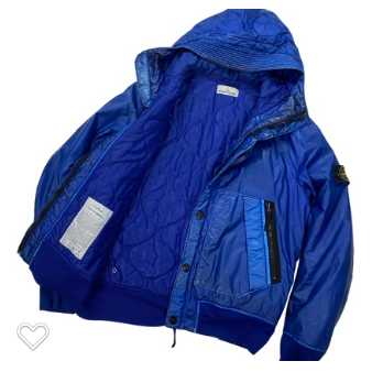Stone Island Blue Quilted Mussola Gommata Jacket