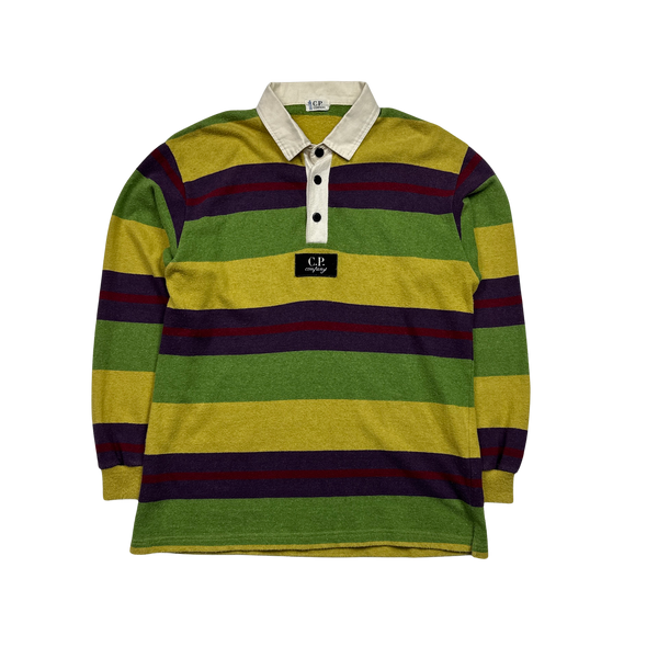 CP Company Vintage 80's Striped Rugby Polo Top - Medium