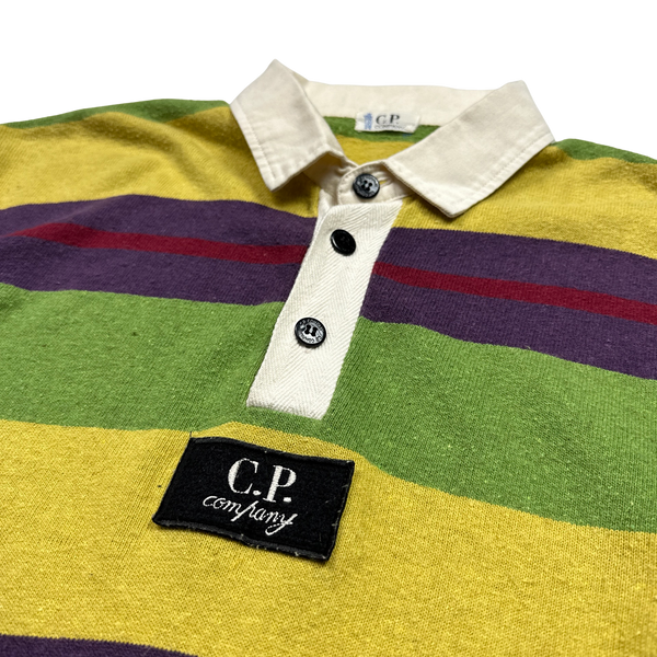 CP Company Vintage 80's Striped Rugby Polo Top - Medium