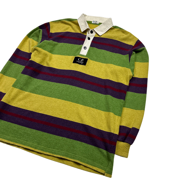CP Company Vintage 80's Striped Rugby Polo Top - Medium