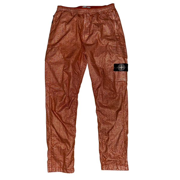 Stone Island 2019 Orange Reflective Weave Cargo Trousers