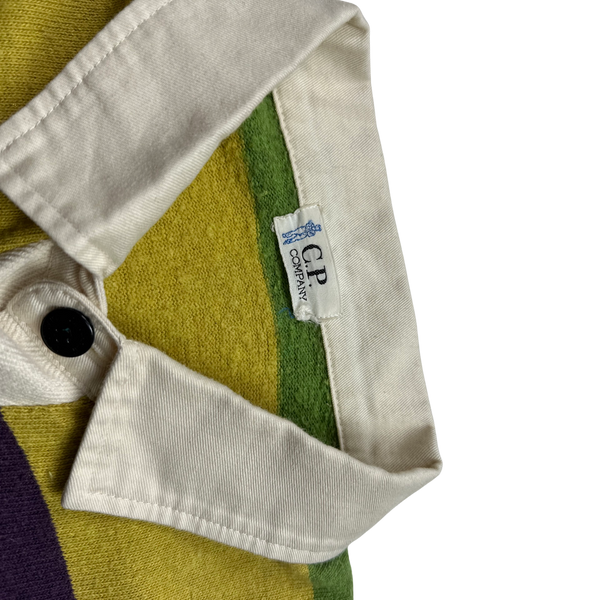 CP Company Vintage 80's Striped Rugby Polo Top - Medium