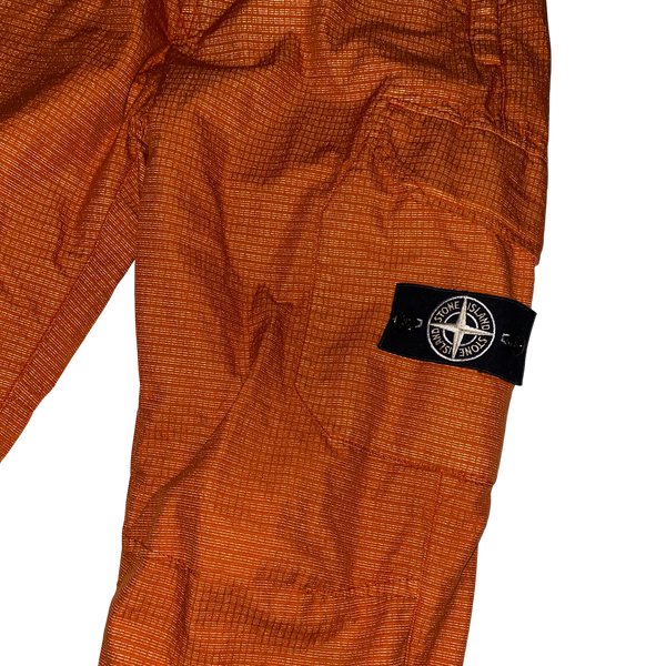 Stone Island 2019 Orange Reflective Weave Cargo Trousers