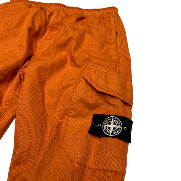 Stone Island 2019 Orange Reflective Weave Cargo Trousers