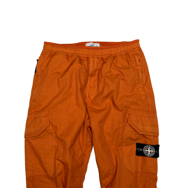 Stone Island 2019 Orange Reflective Weave Cargo Trousers